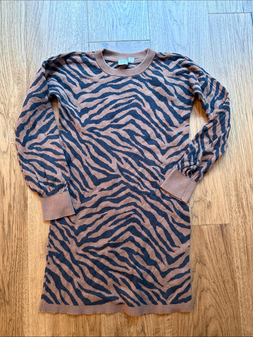 GAP Girls Brown and Black Zebra Print Sweater Dress